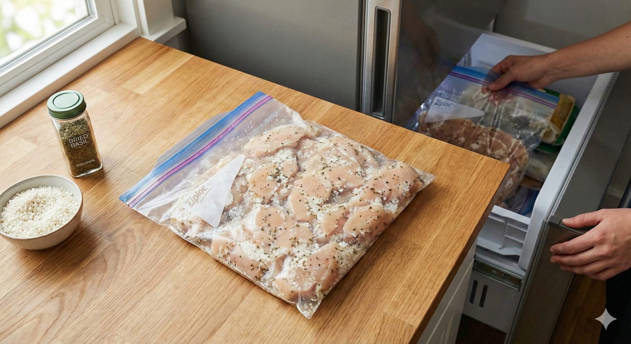 超簡単レシピ①：鶏むね肉のハーブ塩麹漬け（下味冷凍）