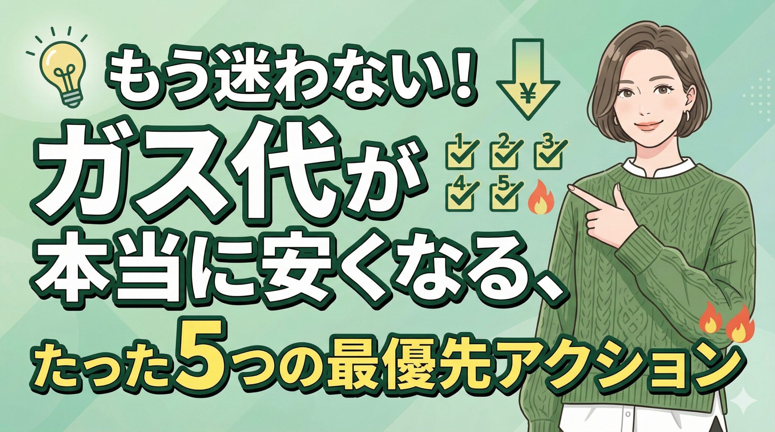 もう迷わない！ガス代が本当に安くなる、たった5つの最優先アクション