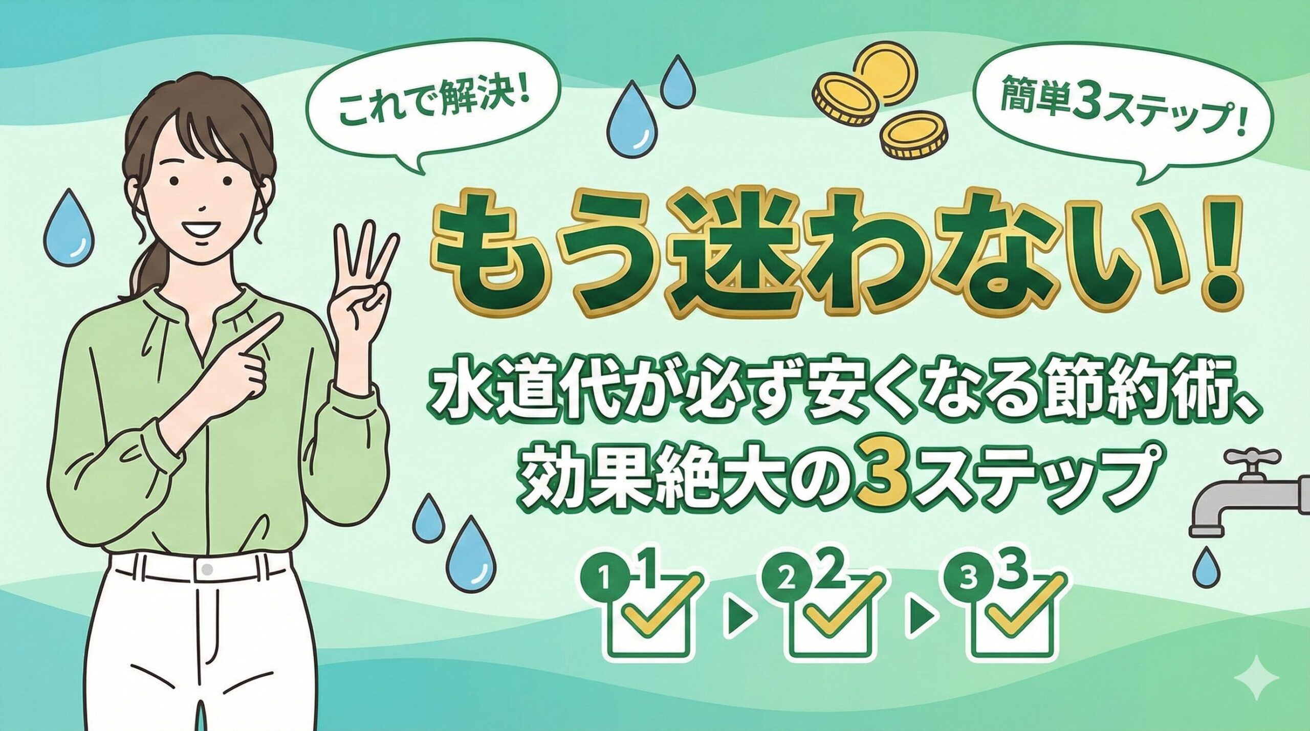 もう迷わない！水道代が必ず安くなる節約術、効果絶大の3ステップ