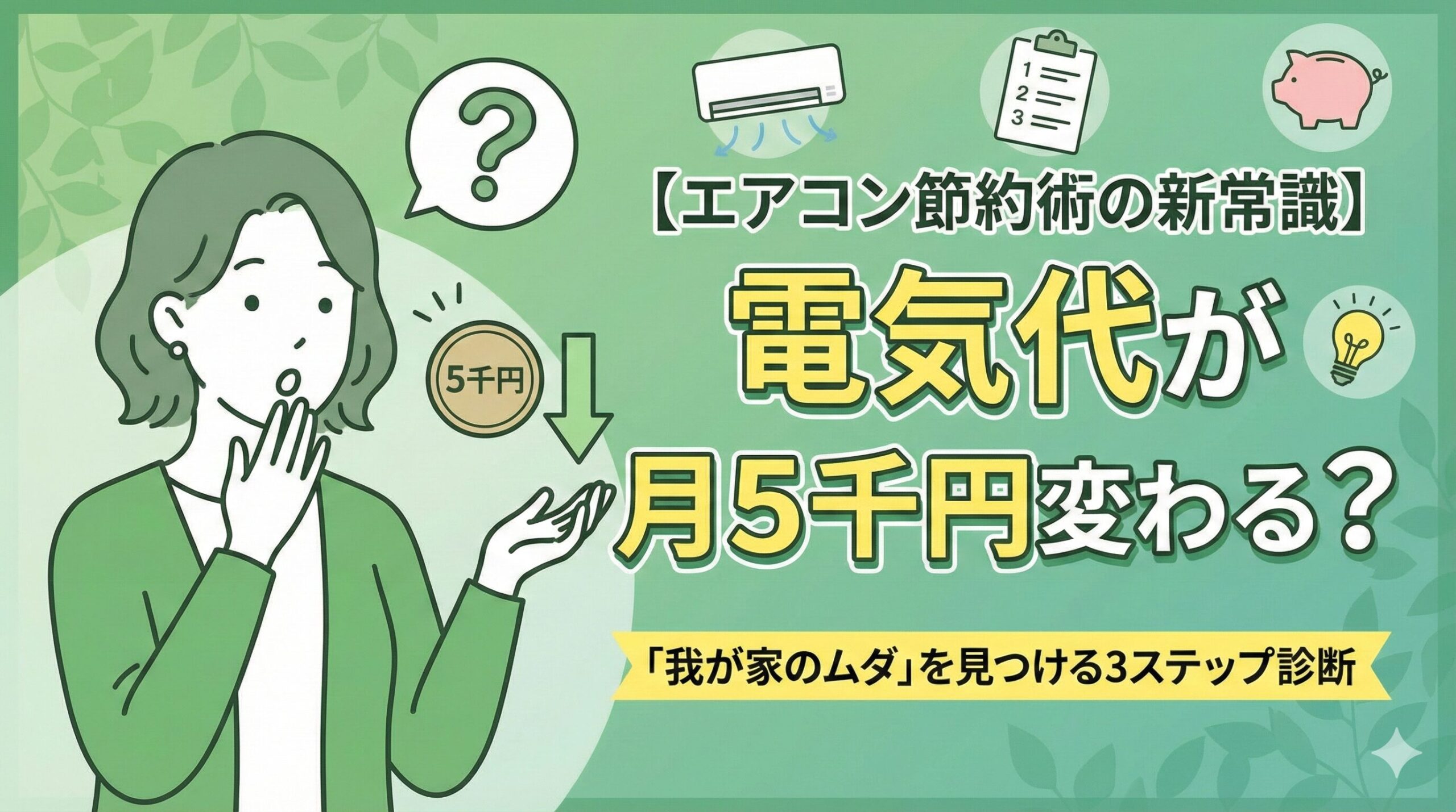 【エアコン節約術の新常識】電気代が月5千円変わる？「我が家のムダ」を見つける3ステップ診断