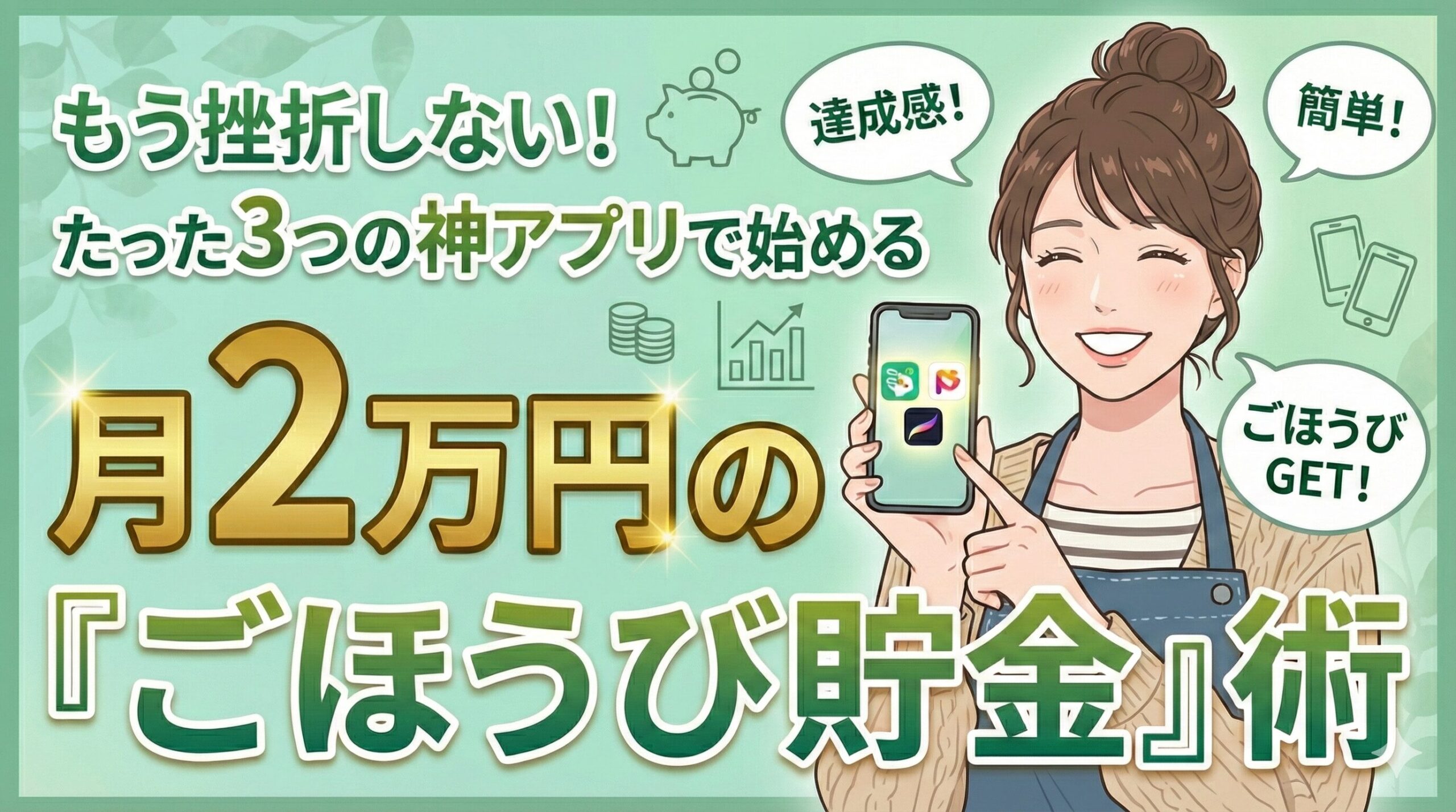 もう挫折しない！たった3つの神アプリで始める、月2万円の「ごほうび貯金」術
